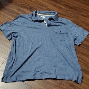 Joseph Abboud Heathered Blue Polo with Chest Pocket